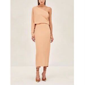 ALEXIS Midi Long-Sleeve Serenity One-Shoulder Dress